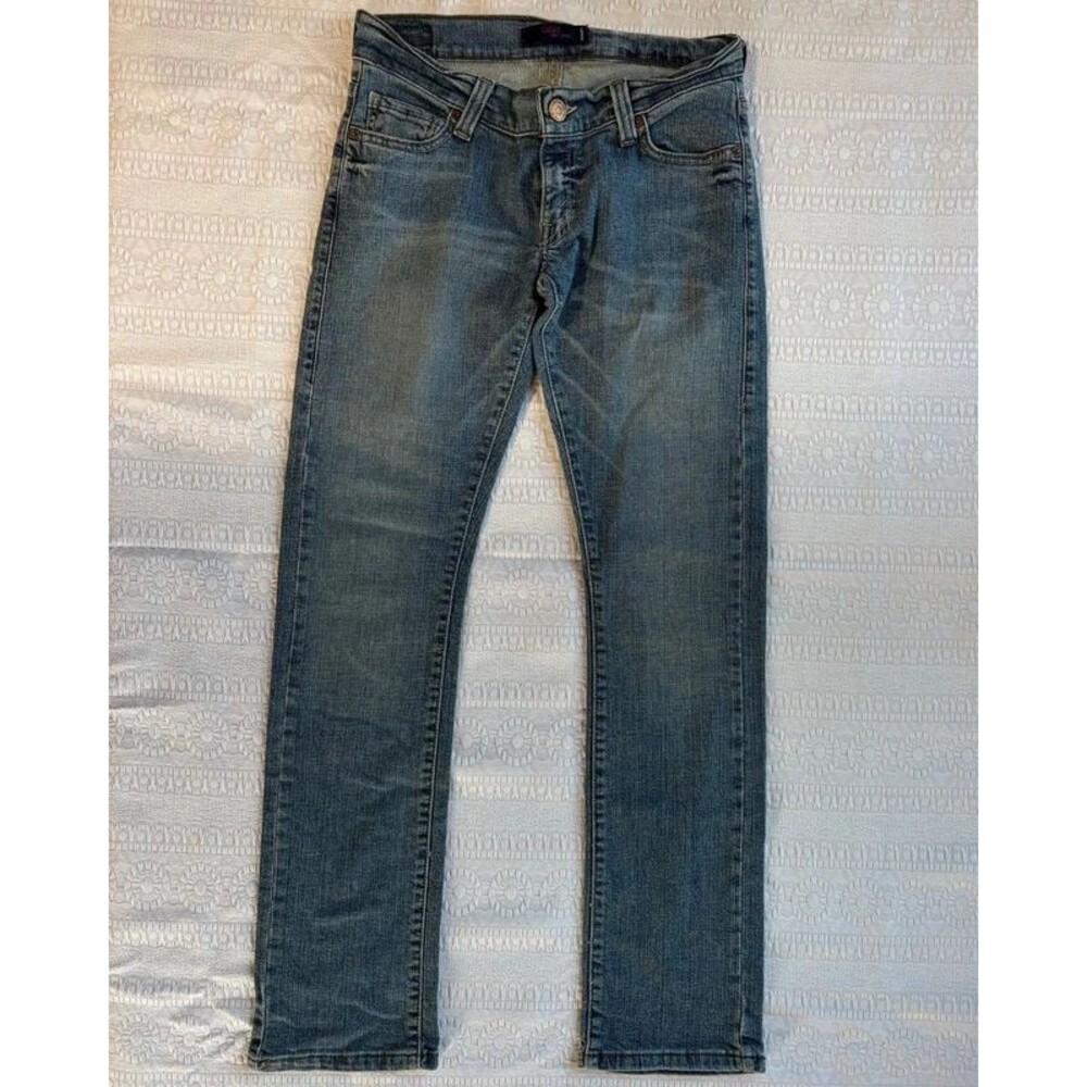 Levis 504 Tilted Jeans Womens 28 Low Rise Straight Leg Y2K Medium Wash Denim